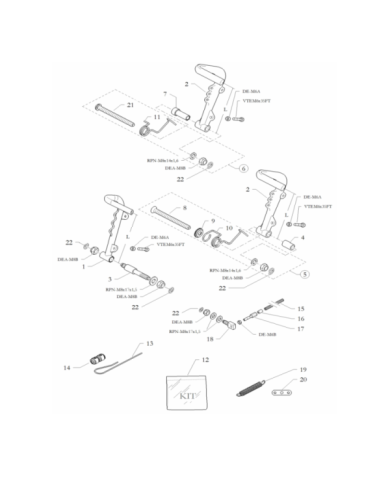 PEDAL FRENO DIRITTO L130/12