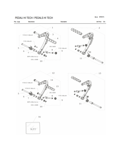 CUERPO DEL PEDAL REGULABLE