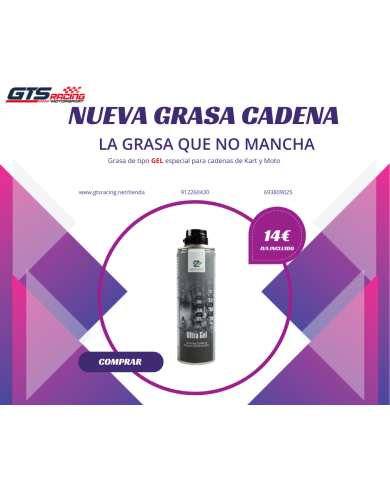 Grasa de cadena de gel para karts, no mancha y lubrica a la perfección